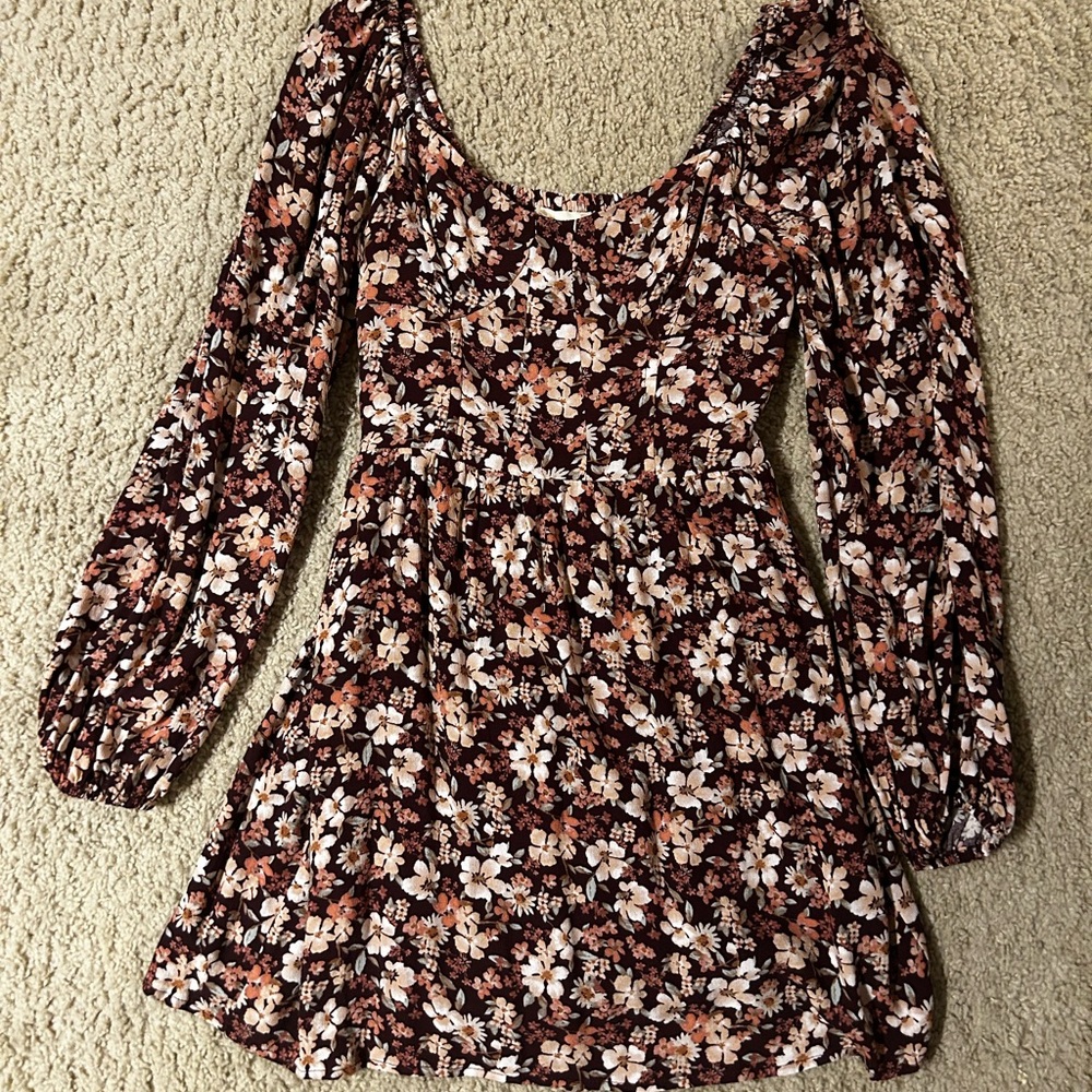 Altar'd State Floral Mini Dress - Black and Pink